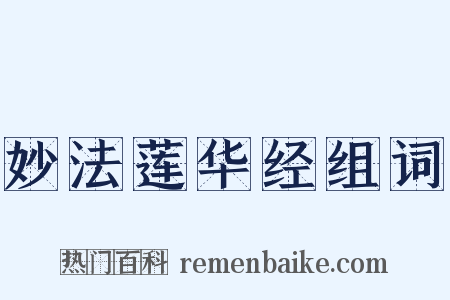 妙法莲华经组词是什么意思的图片